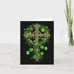 Carte Irish Harp Celte Cross Knot Clover St Shamrock