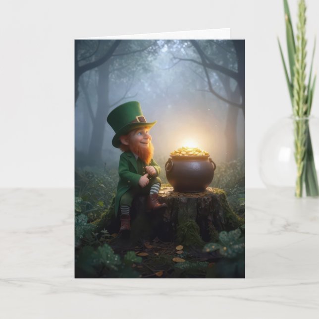 Carte Irish Leprechaun with a Pot of Gold (Devant)