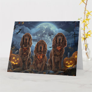 Carte Irish Red Setter Halloween Éffrayant
