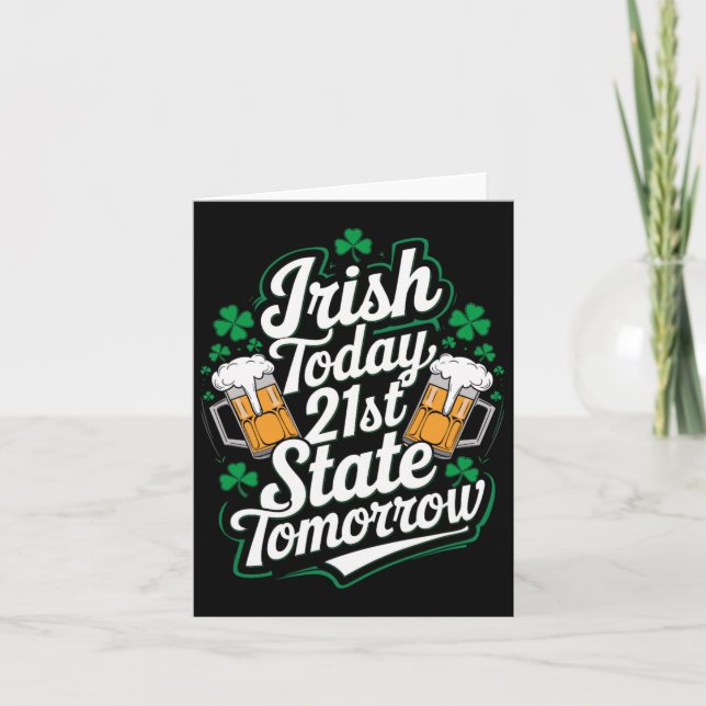Carte Irlandais aujourd'hui 21e État américain drôle de  (Devant)