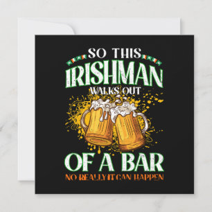 Carte Irlandais buvant de la bière St. Patrick's Day
