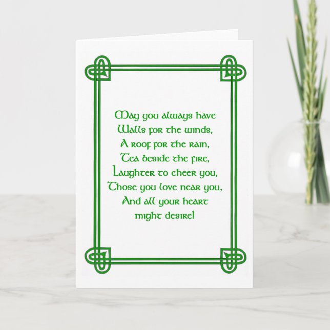 Carte irlandaise St. Patrick's Day avec design cel (Devant)