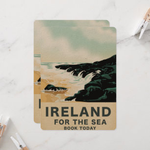 Carte Irlande "Pour la mer" Affiche de voyage nautique
