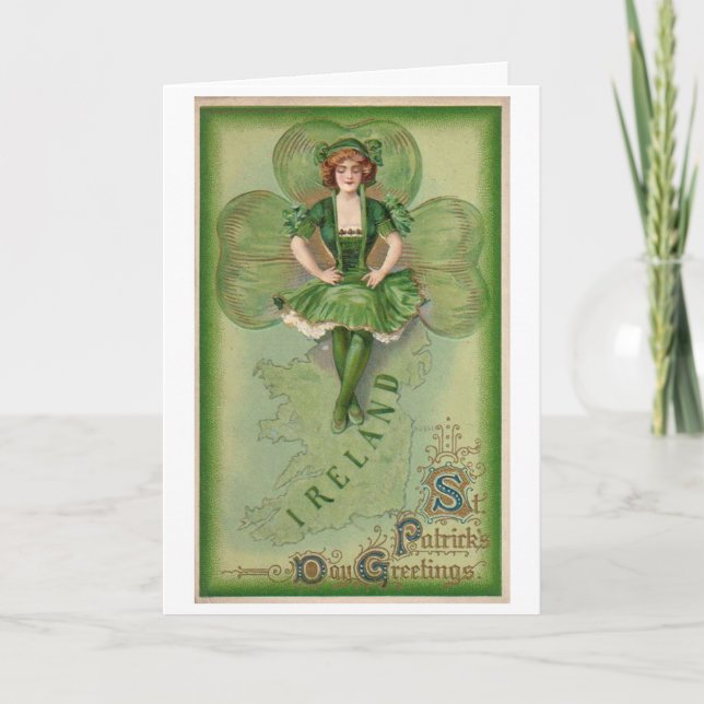 Carte Irlande Saint-Patrick Greeting - vintage  (Devant)