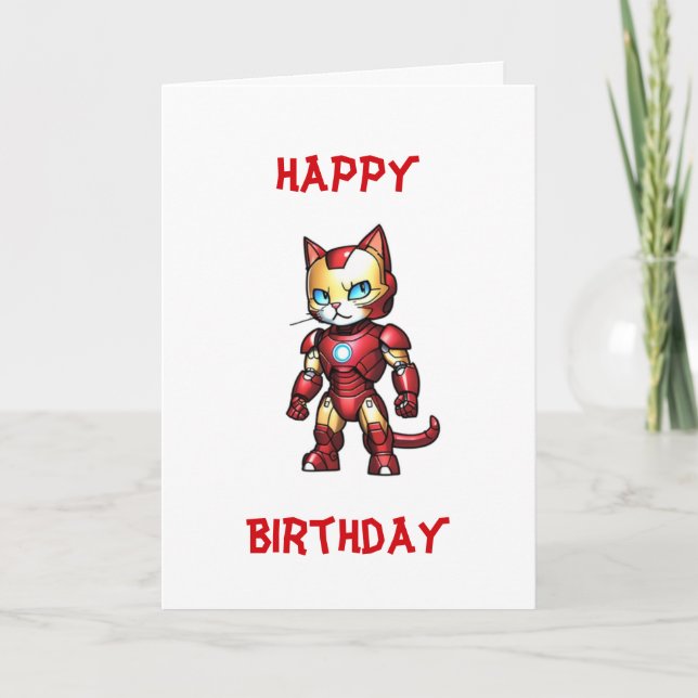 Carte Ironcat Joyeux Anniversaire (Devant)