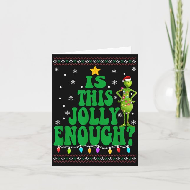 Carte Is This Jolly Enough Merry Christmas Tree Lights F (Devant)