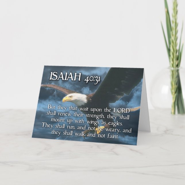 Carte ISAIAH 40:31 Monter avec des ailes comme des ailes (Devant)