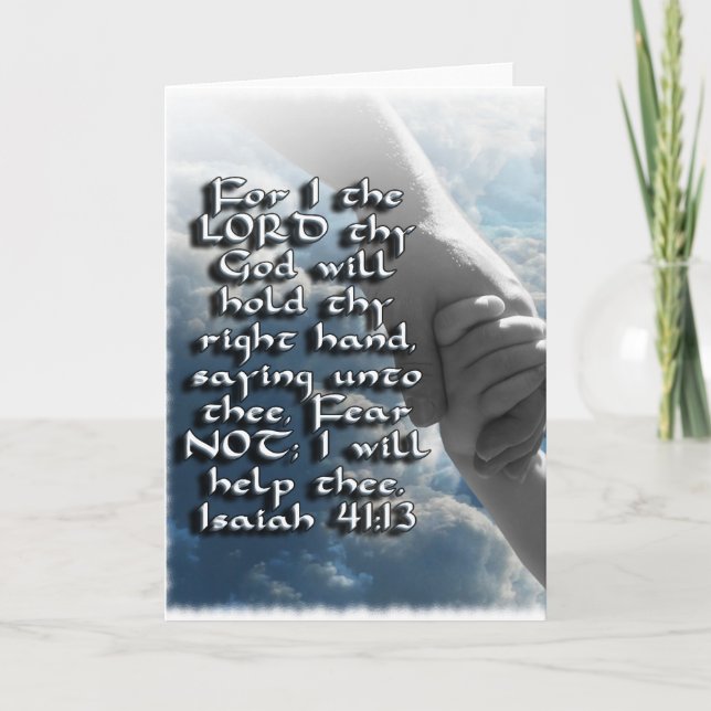 CARTE ISAIAH 41:13 CRAINTE NON - JE TIENDRAI VOTRE MAIN (Devant)