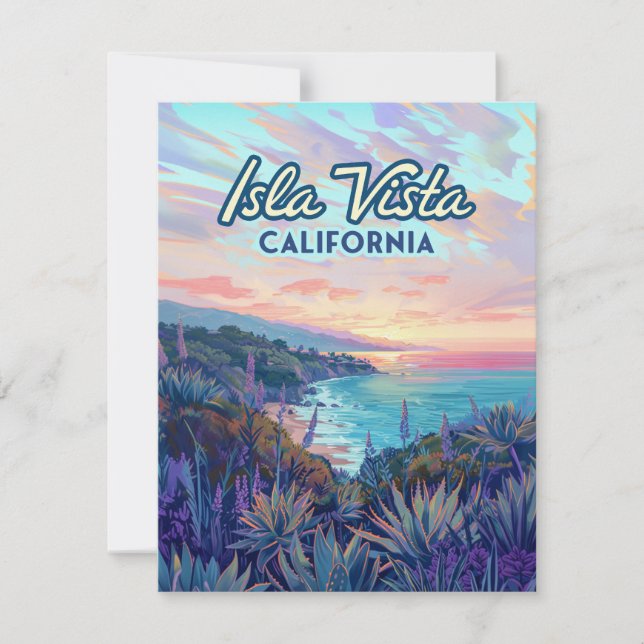 Carte Isla Vista California Père Noël Barbara Goleta Car (Devant)