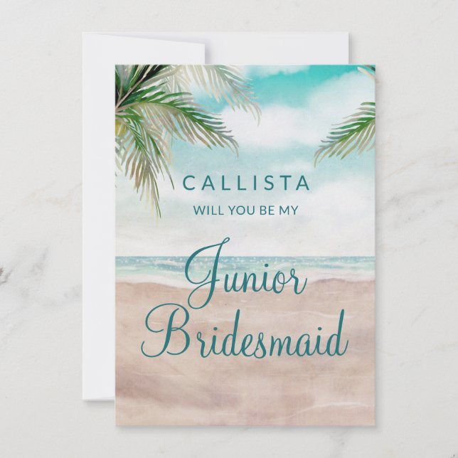 Carte Island Breeze Be My Junior Bridesmaid (Devant)