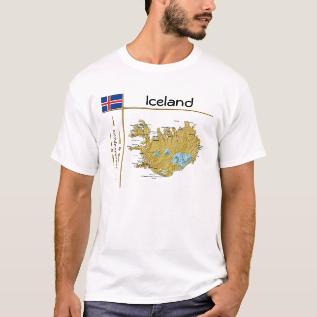 Carte Islande + Drapeau + Titre T-shirt (Devant)