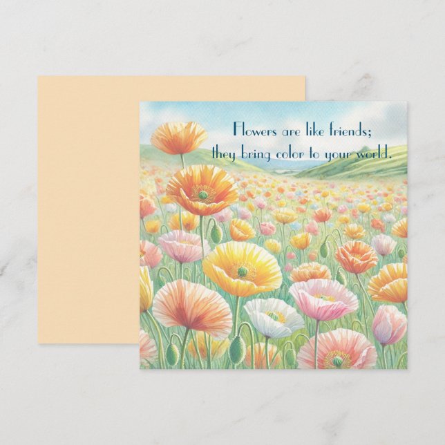 Carte Islande Poppy Field & Quote (Devant / Derrière)