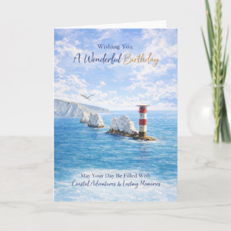 Carte Isle of Wight Needles Lighthouse Birthday Card