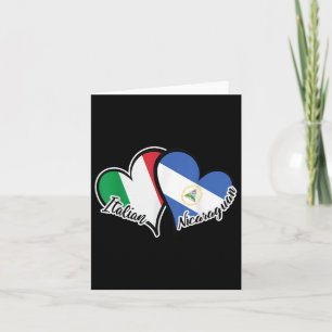 Carte Italie Nicaragua Drapeau Cœur Moitié Italien Moiti