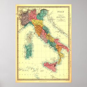 Carte Italie Poster