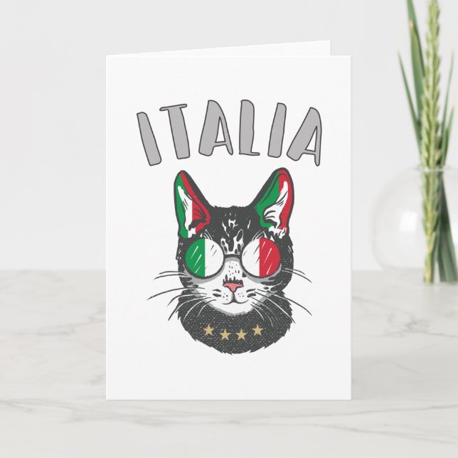 Carte Italie Soccer Chat Mascotte drapeau italien (Devant)