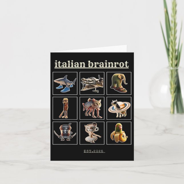 Carte Italien Brainrot Personnages Mème Gen Z Funny Humo (Devant)