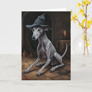 Carte Italien Greyhound Citrouille Halloween effrayant