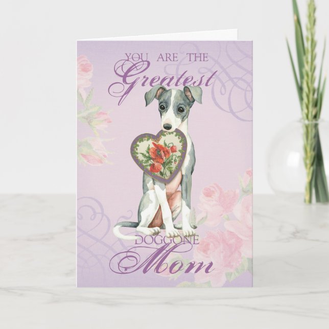 Carte Italien Greyhound Heart Maman (Devant)