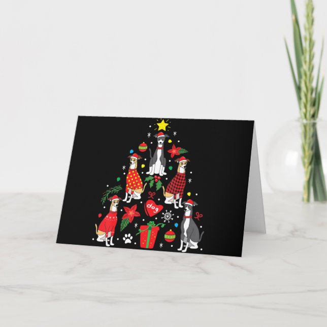 Carte Italien Greyhound Ornament Arbre de Noël Chien Mam (Devant)