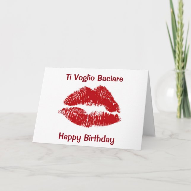 CARTE ITALIEN : "JE VEUX VOUS TUER" À VOTRE ANNIVERSAIRE (Devant)