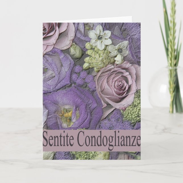 Carte Italien roses de Sympathie - sentite condoglianze (Devant)