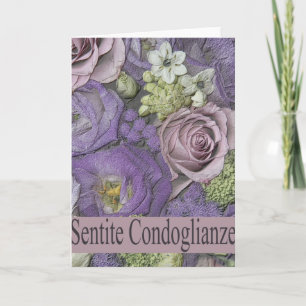 Carte Italien roses de Sympathie - sentite condoglianze