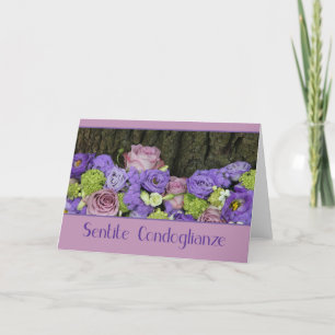 Carte Italien roses de Sympathie - sentite condoglianze