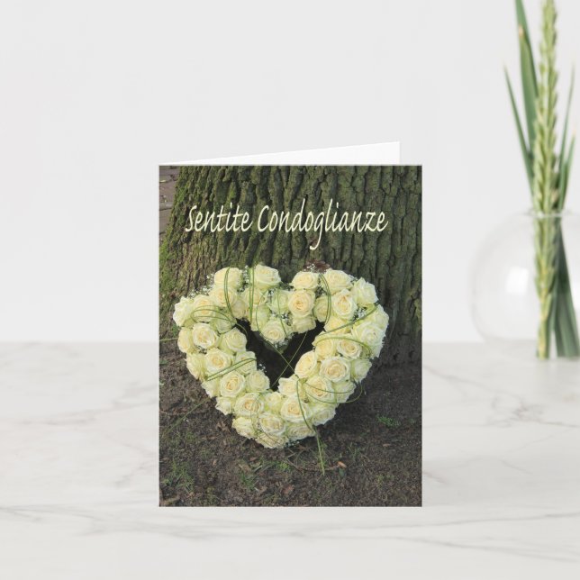 Carte Italien roses de Sympathie - sentite condoglianze (Devant)