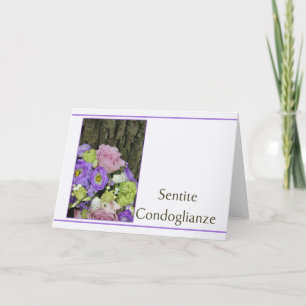 Carte Italien roses de Sympathie - sentite condoglianze