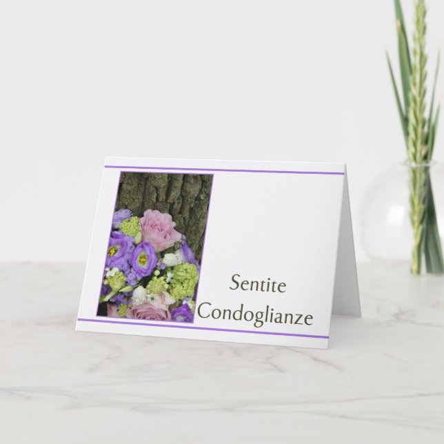Carte Italien roses de Sympathie - sentite condoglianze (Devant)
