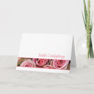 Carte Italien roses de Sympathie - sentite condoglianze