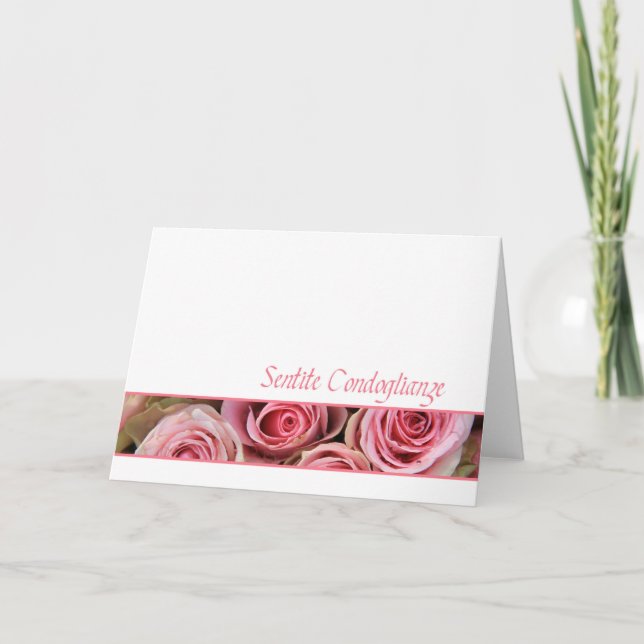Carte Italien roses de Sympathie - sentite condoglianze (Devant)