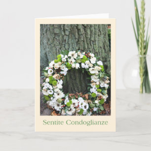 Carte Italien Sympathy Fleur blanche couronne près de l'