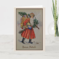 Carte italienne victorienne de Buon Natale de Noël