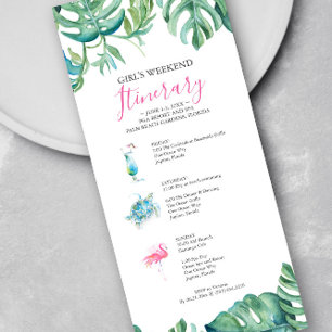 Carte Itinéraire de week-end tropical à l'aquarelle