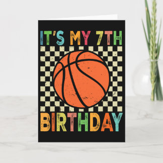 Carte It's My 7th Birthday Sketll 7 Year Old Player Love
