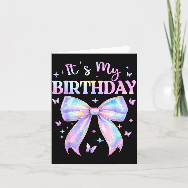 Carte It's My Birthday Tie Dye Coquette Bow Butterfly Bi (Devant)