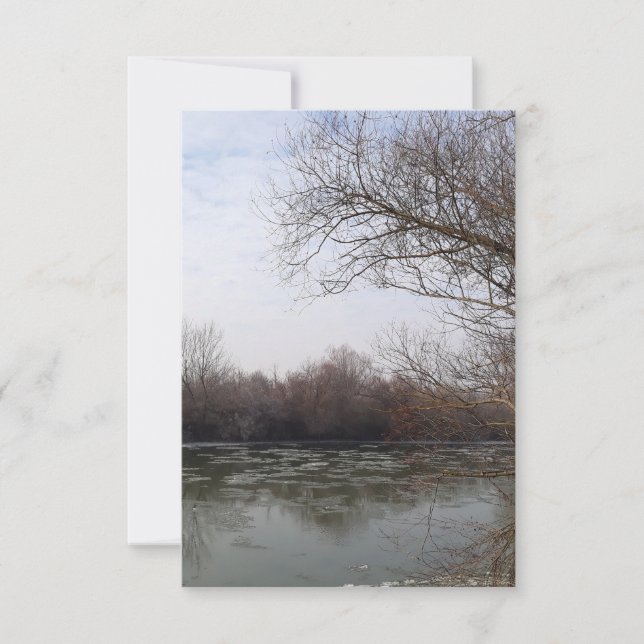 Carte Ive au bord de la rivière en hiver (Devant)