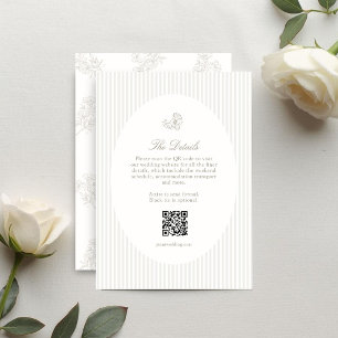 Carte Ivory & Sand Détails de mariage ovale floral ray