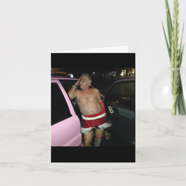 Carte ivre de vacances de Père Noël (Devant)