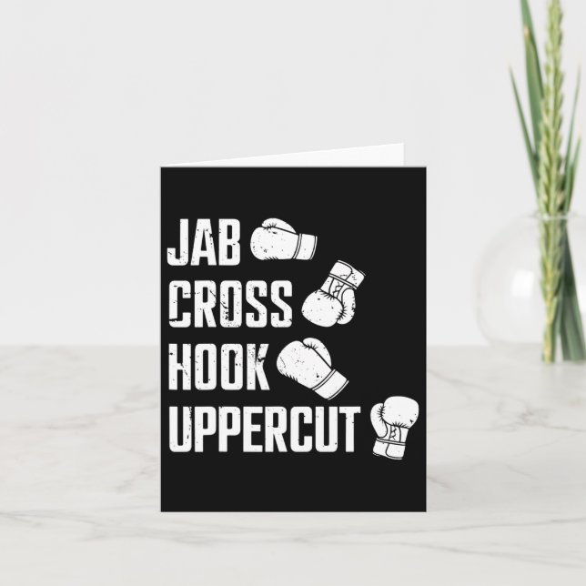 Carte Jab Cross Hook Uppercut Boxer Workout Kickboxing (Devant)