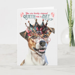 Carte Jack Russell Dog Queen pour une journée d'annivers