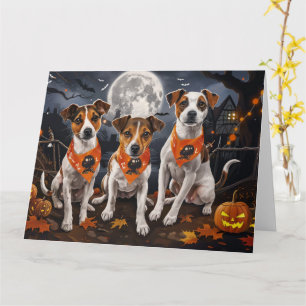 Carte Jack Russell Halloween Éffrayant