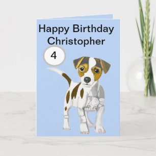 Carte Jack Russell Terrier Chiot Editable Garçons âge