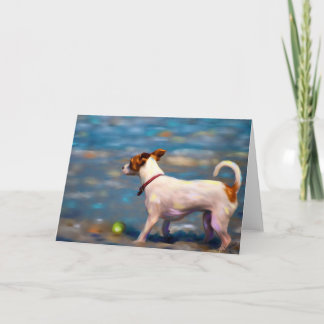 Carte Jack Russell Terrier Dog Art - Jack à la plage