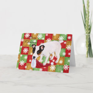 Carte Jack Russell Terrier Flocon de neige de Noël