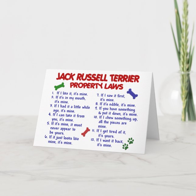 Carte JACK RUSSELL TERRIER Lois sur la propriété 2 (Devant)