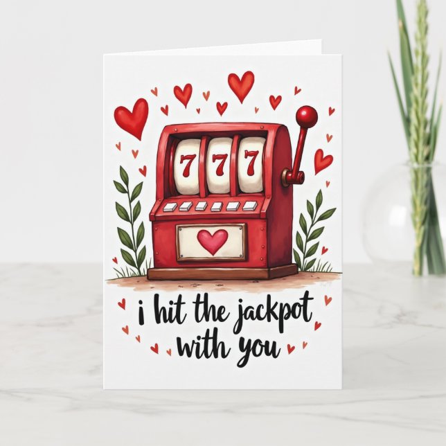 Carte Jackpot Amour Machine à Sous (Devant)