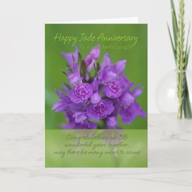 Carte Jade Anniversaire - Carte 35e Anniversaire (Devant)